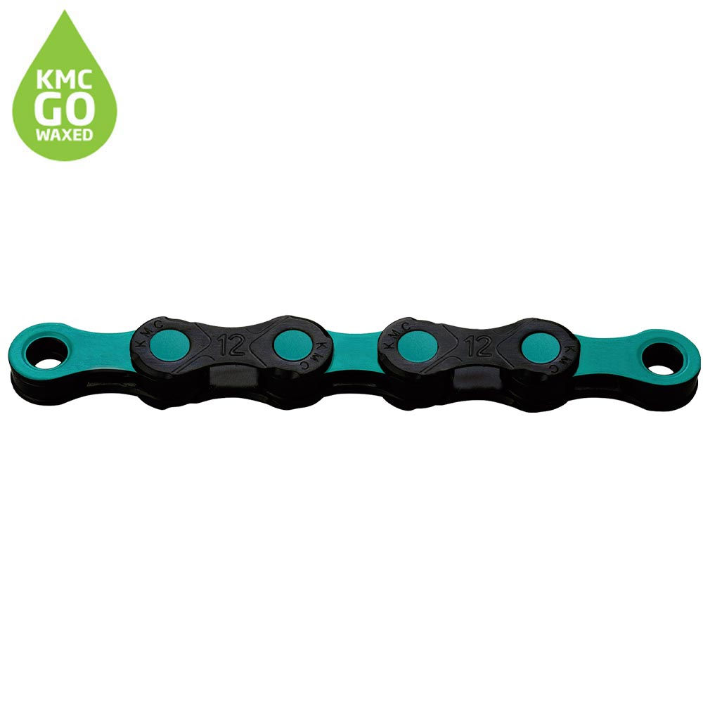 KMC X12 DLC Pre-waxed Chain 126L - DLC12 Black/Celeste Waxed 126L
