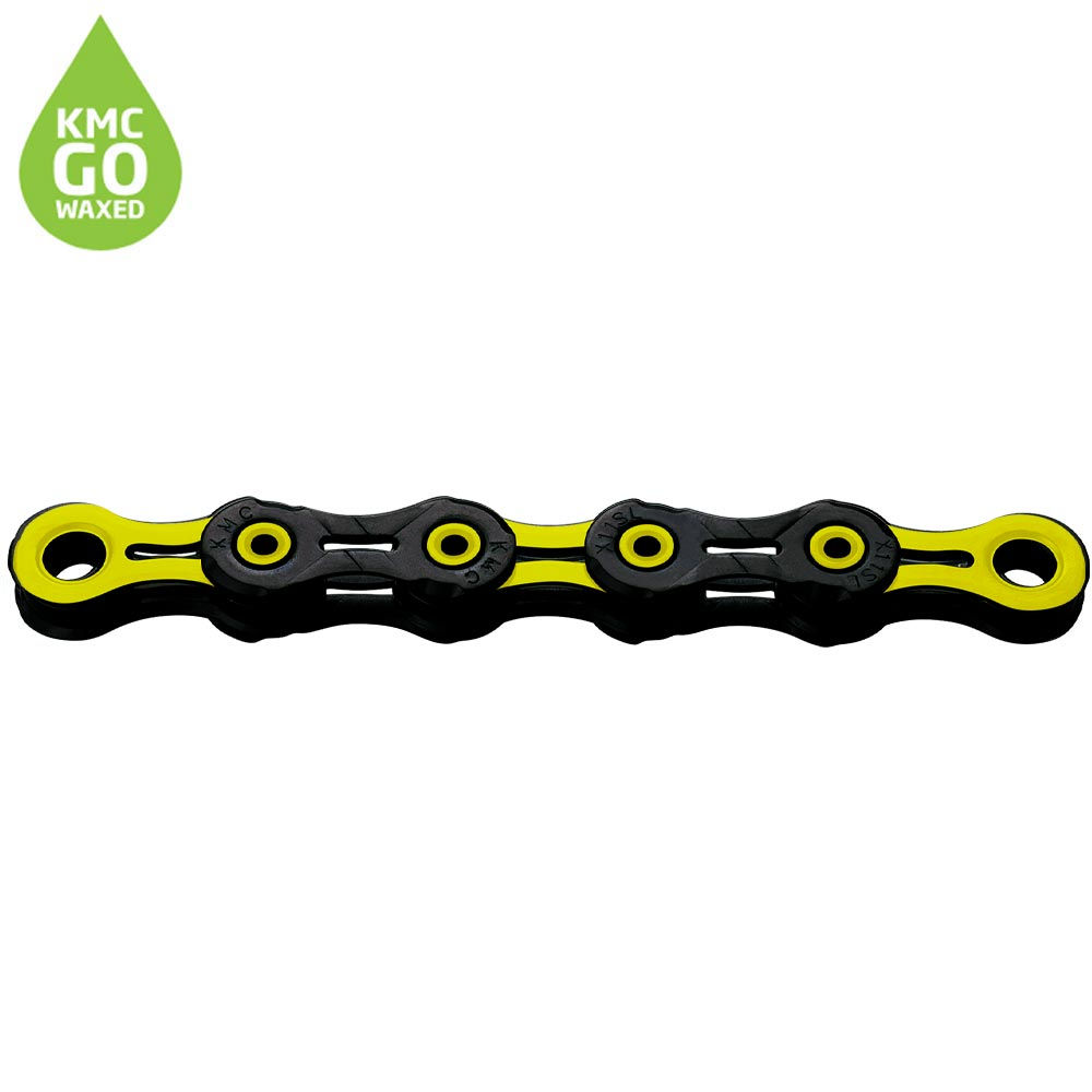 KMC X11 DLC Pre-waxed Chain 118L - DLC 11 Black/Yellow Waxed 118L