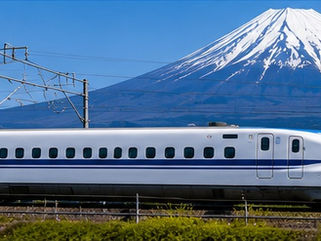 Shinkansen with Mount Fuji and cherry blossoms for Japan Rail Pass and IC card guide