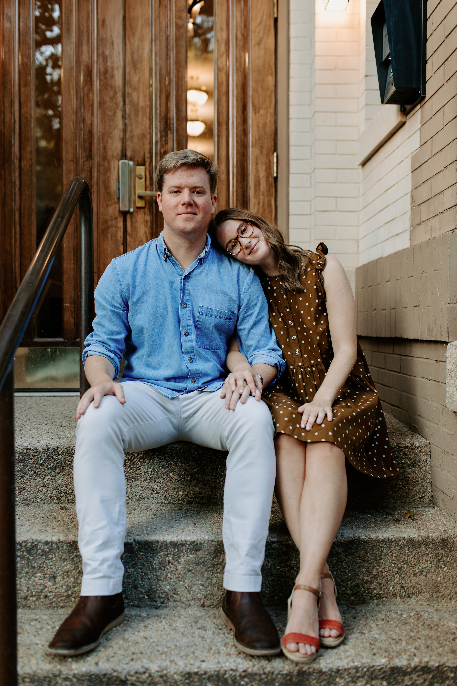 Claire & Sam on their front stoop