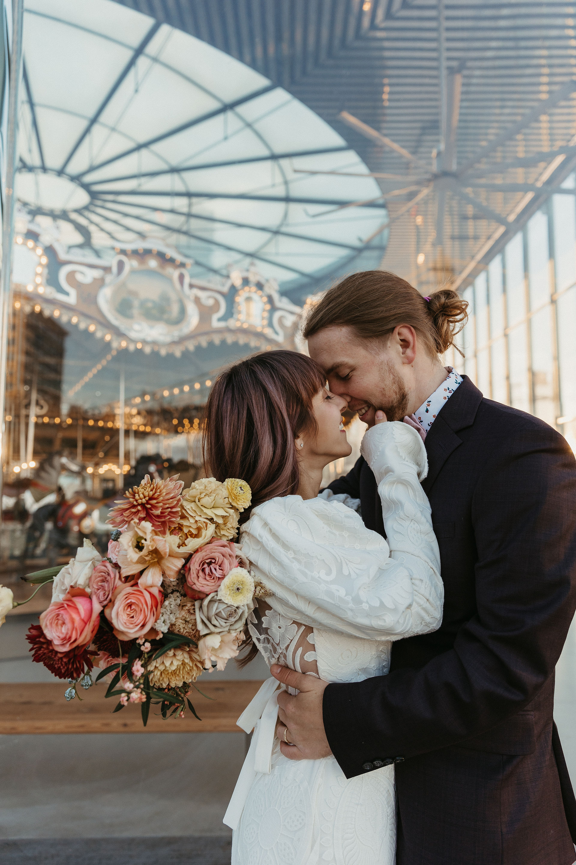 Kris & Orit in front of Jane's Carousel