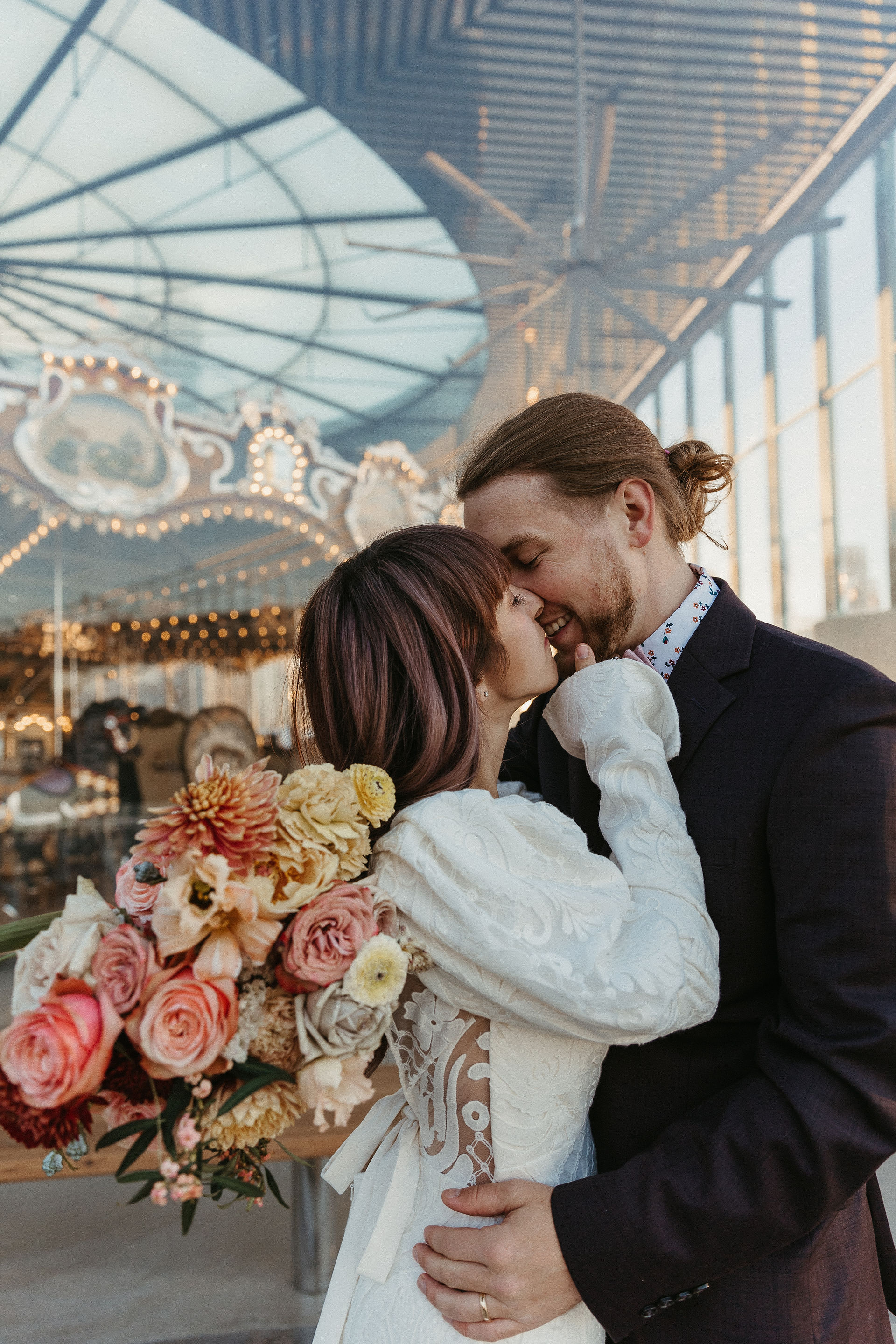 Kris & Orit in front of Jane's Carousel