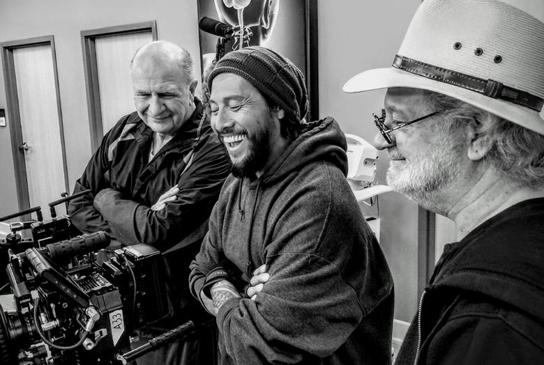 Behind the Scene moments - from right to left: Larry McKee (DP), Sam Medina (Director/Actor), Charles R. Rooney (Actor)