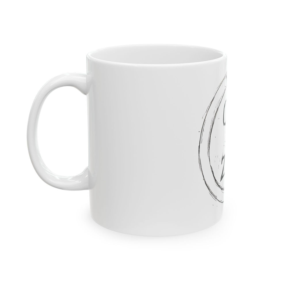 Thumbnail: Citizen Zen Ceramic Mug – Minimalist Black & White Coffee Cup (11oz, 15oz)