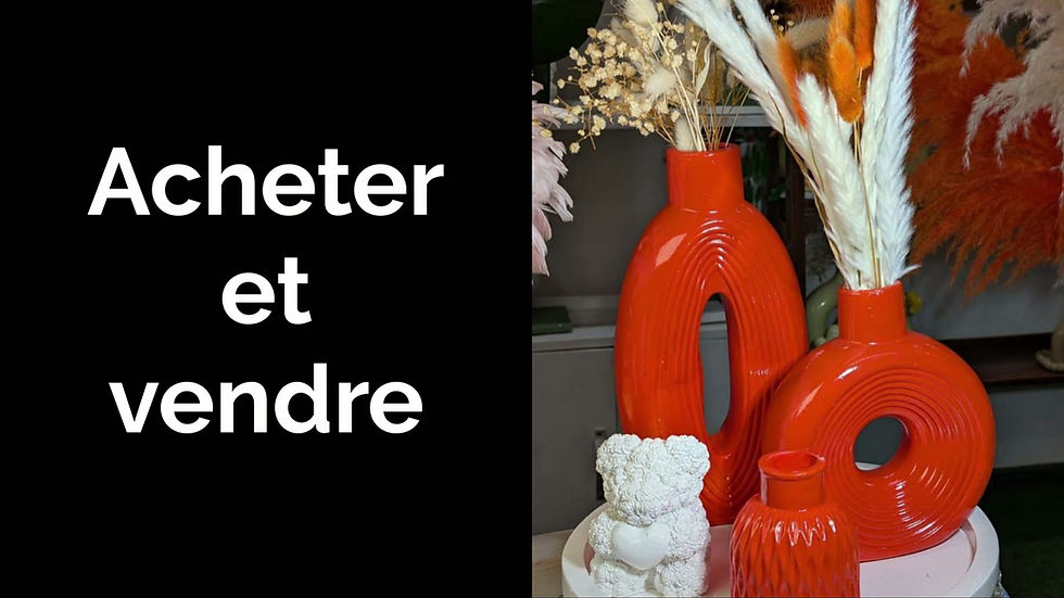 Thumbnail: Ensemble de vases décoratifs modernes en céramique brillante orange