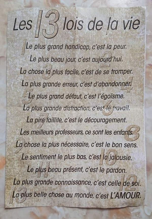 Les 13 lois de la vie