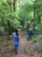 Playing in the woods