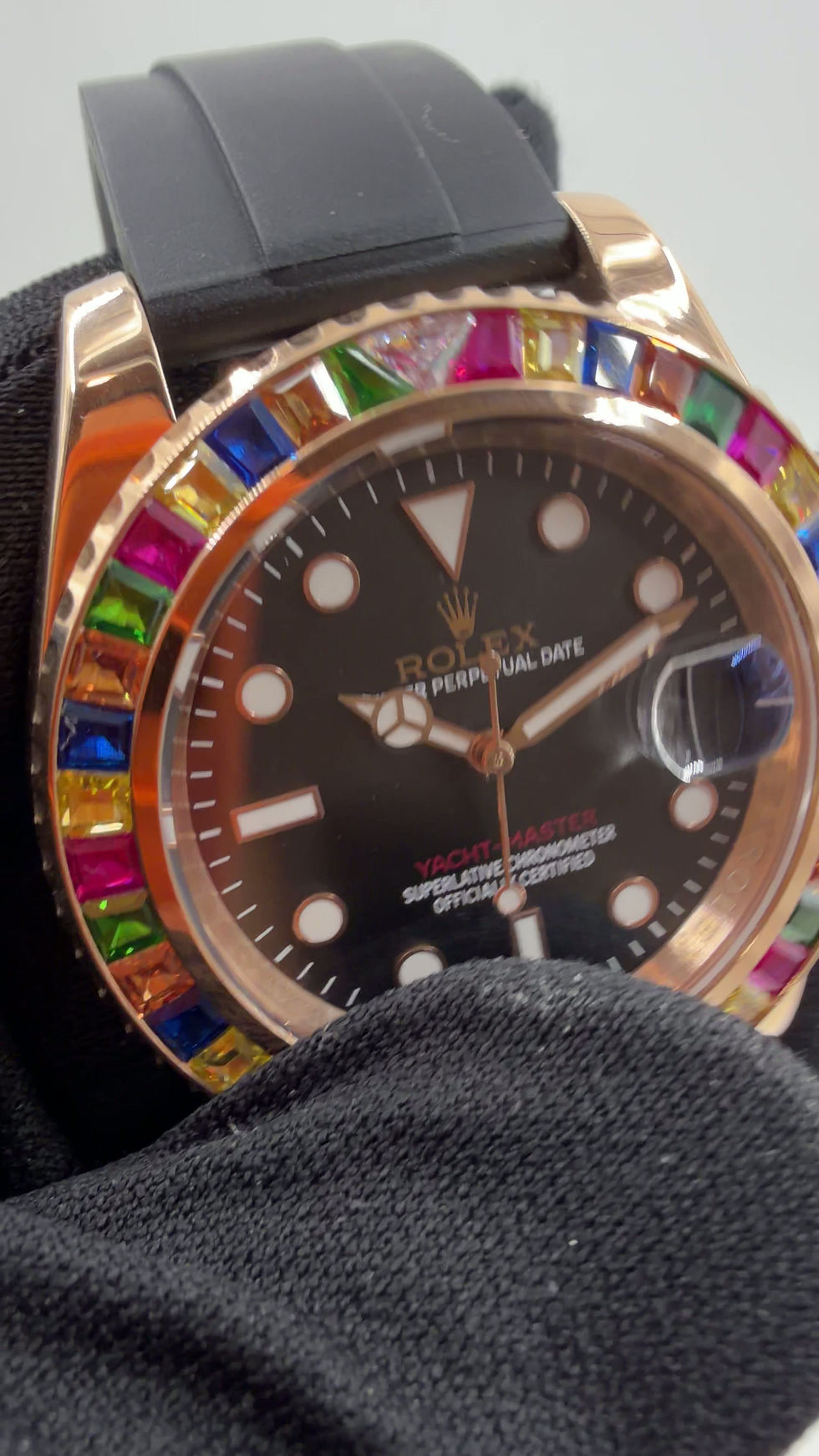 Miniatura: Rolex Yacht Master Rainbow Cravejado