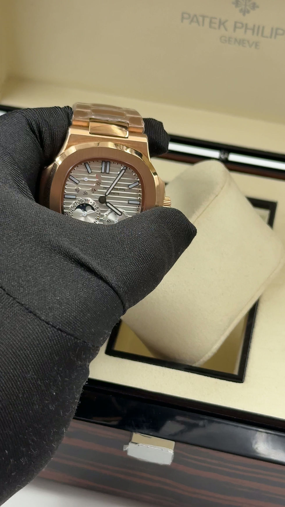 Miniatura: KIT PATEK PHILIPPE NAUTILUS ROSE + CAIXA COM MANUAIS