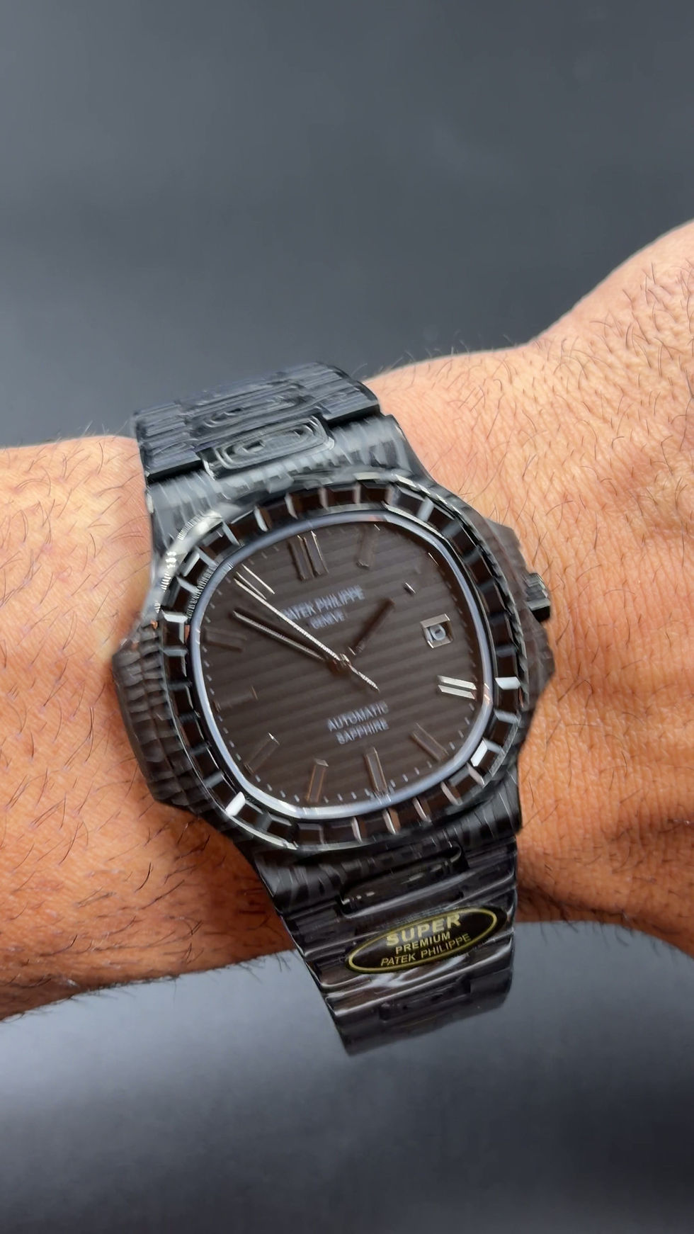 Miniatura: Patek Philippe Nautilus Black Cravejado