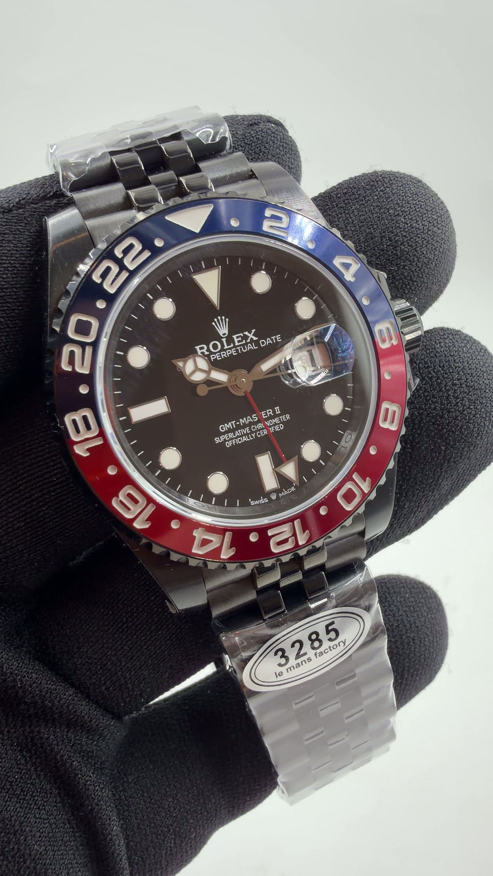 Miniatura: Rolex Gmt Master II Pepsi All Black Jubileu Fundo Aberto