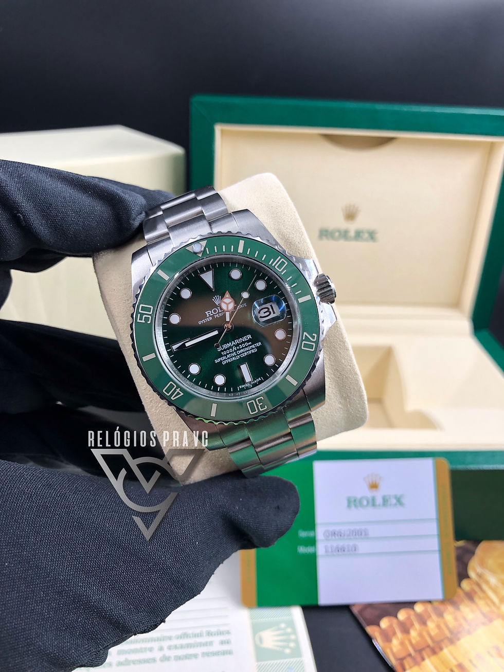 KIT R. SUBMARINER VERDE +CAIXA R. COM DOCUMENTOS