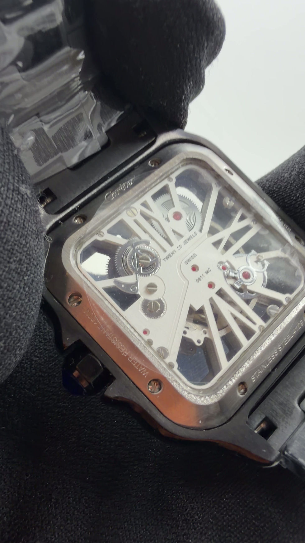 Miniatura: CARTIER SANTOS LARGE BLACK SKELETON