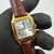 Miniatura: Cartier Santos Dumont Pequeno Dourado Couro Marrom Feminino