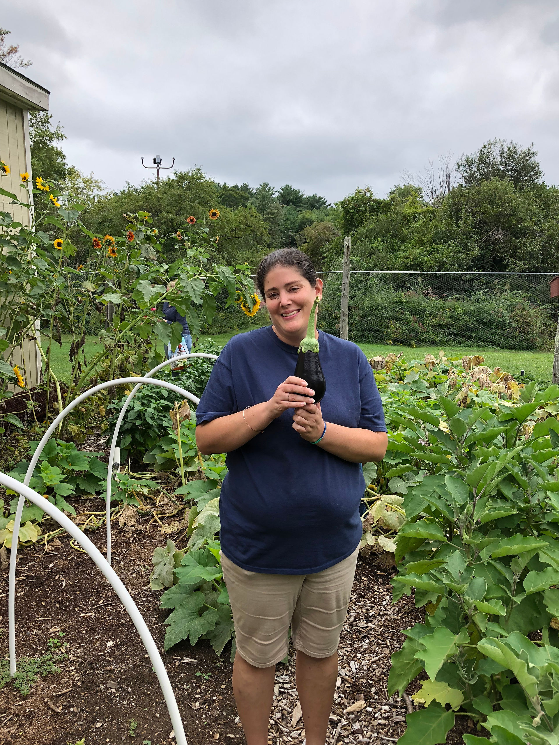 Amanda with her prized eggplant