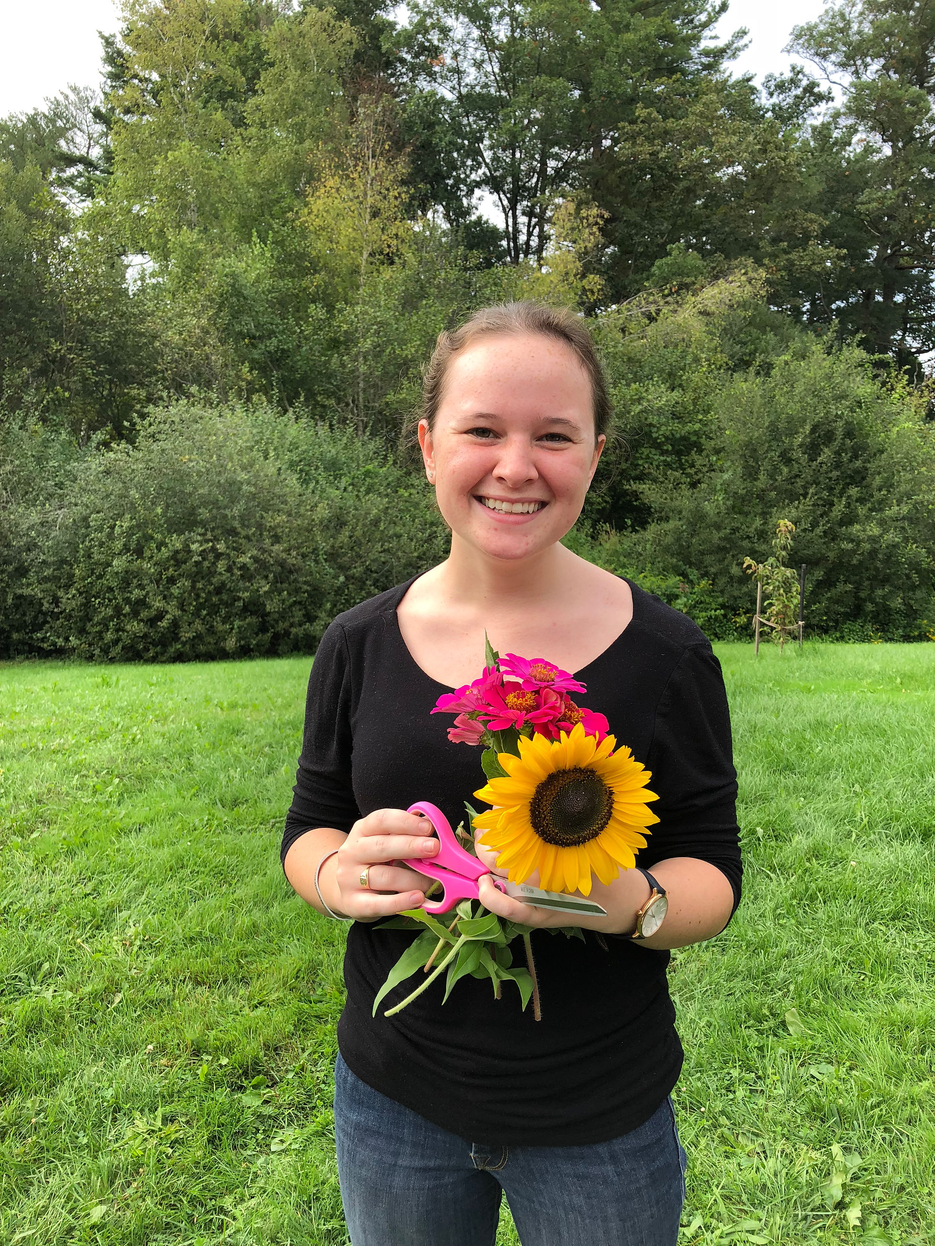 with flowers
