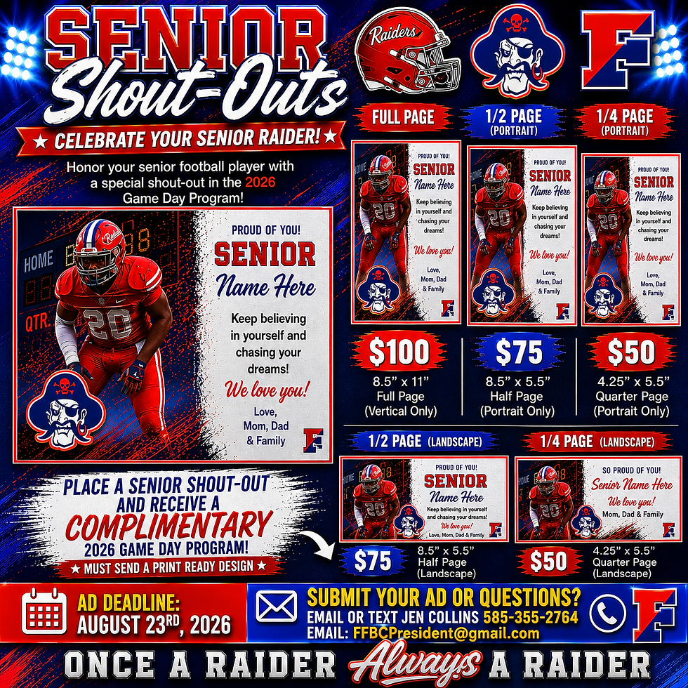 Game Day Program -Senior Shout-Out