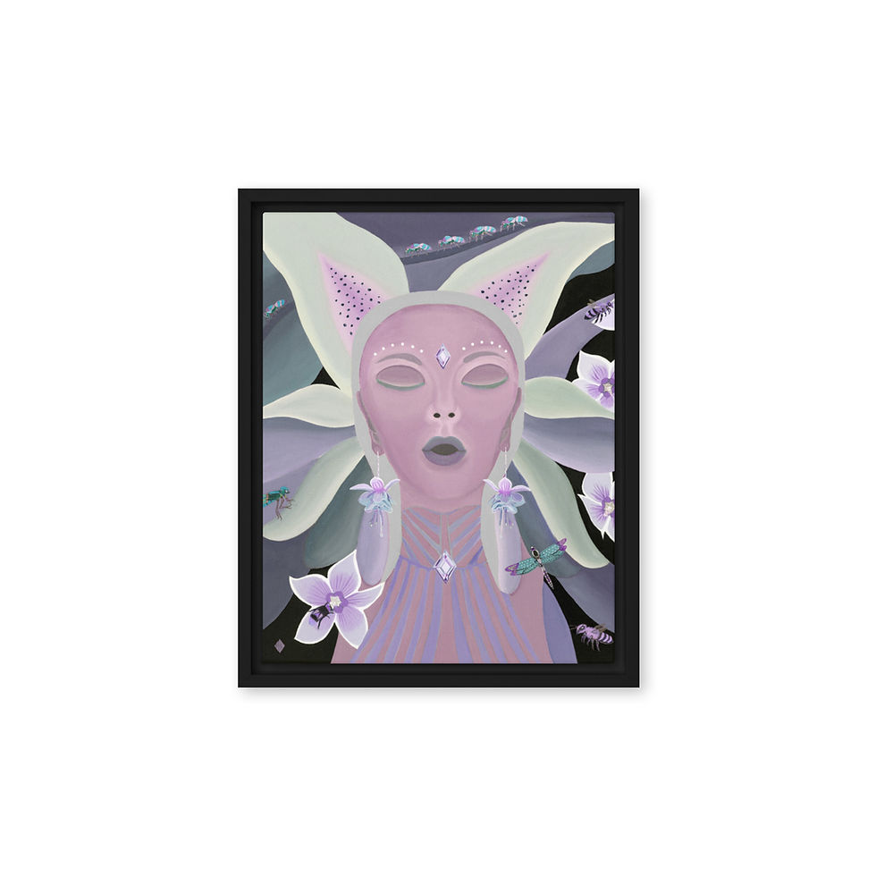 Thumbnail: Hathors: Dusk – An Elemental Flower Being | Original Painting Fine Art Print
