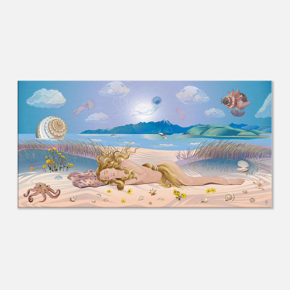 Thumbnail: Jellyfish Dreaming of Venus Canvas Print 20x40 Panoramic