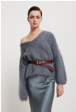 MOHAIR WOOL SWEATER POLVERE