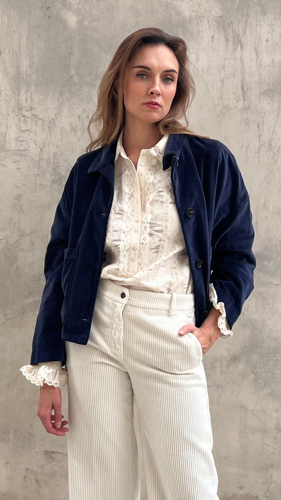 BLUE VELVET BLAZER ROSSO