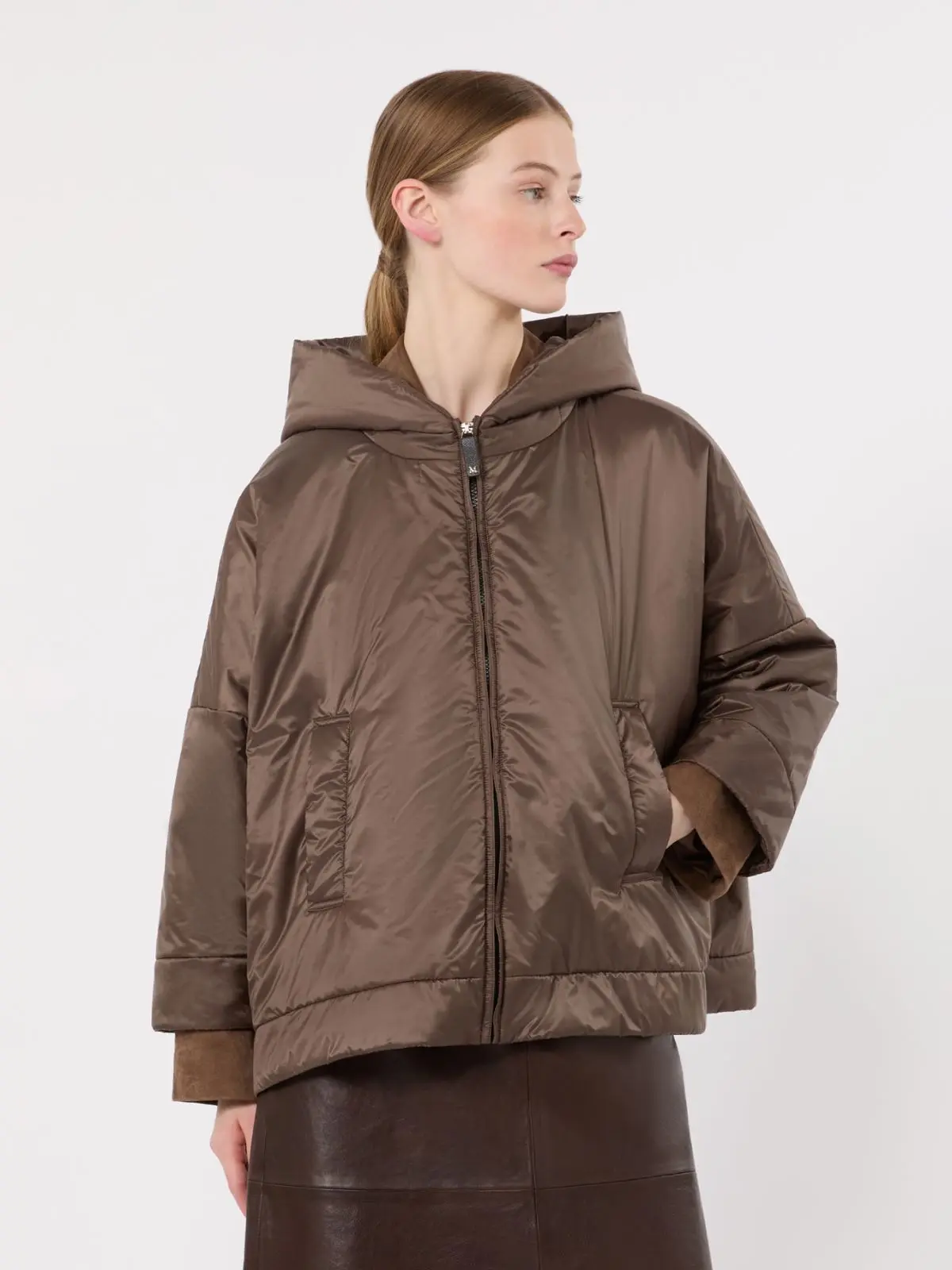 BROWN CAMELLUX JACKET FIORE