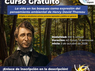 ¡Curso gratuito de la Carrera de Enseñanza de las Ciencias Naturales y el Centro de Educación y Pensamiento Ambiental! 