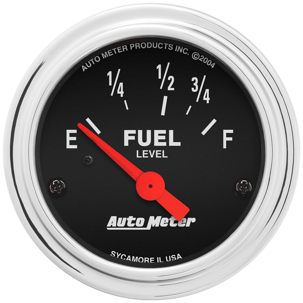 AutoMeter 2515 2-1/16" FUEL LEVEL, 73-10 Ω, AIR-CORE, TRAD. CHROME