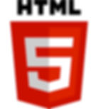 HTML5 logo featuring a bold "5" on a red and white shield with "HTML" text above. Simple, modern design on a white background.