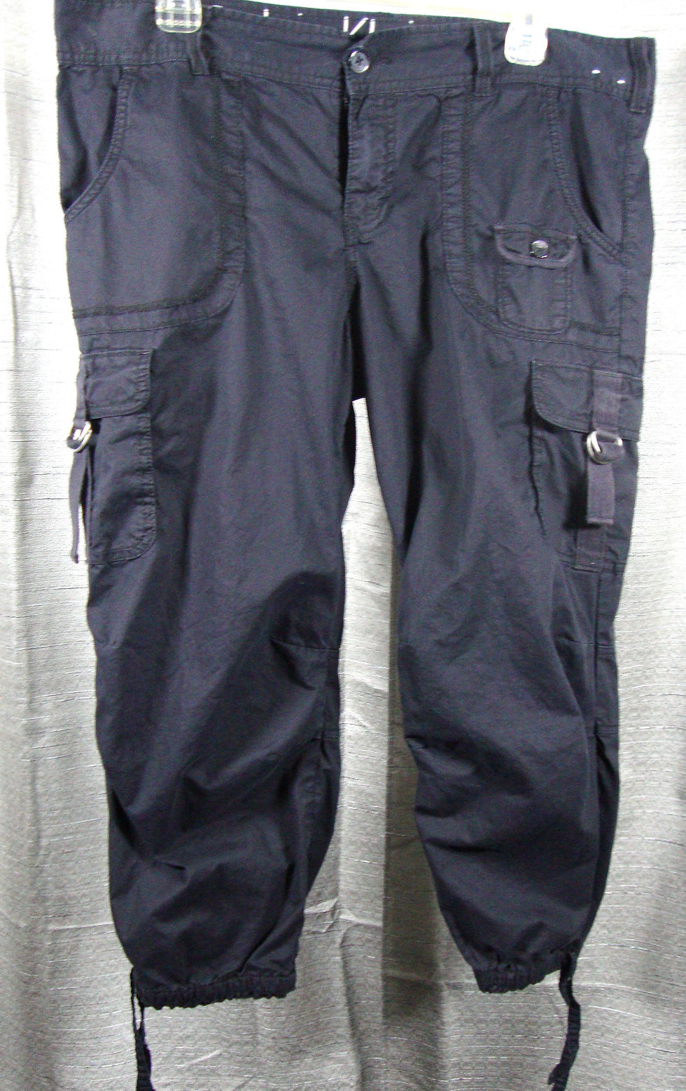Black Calvin Klein cargo capri pants for women