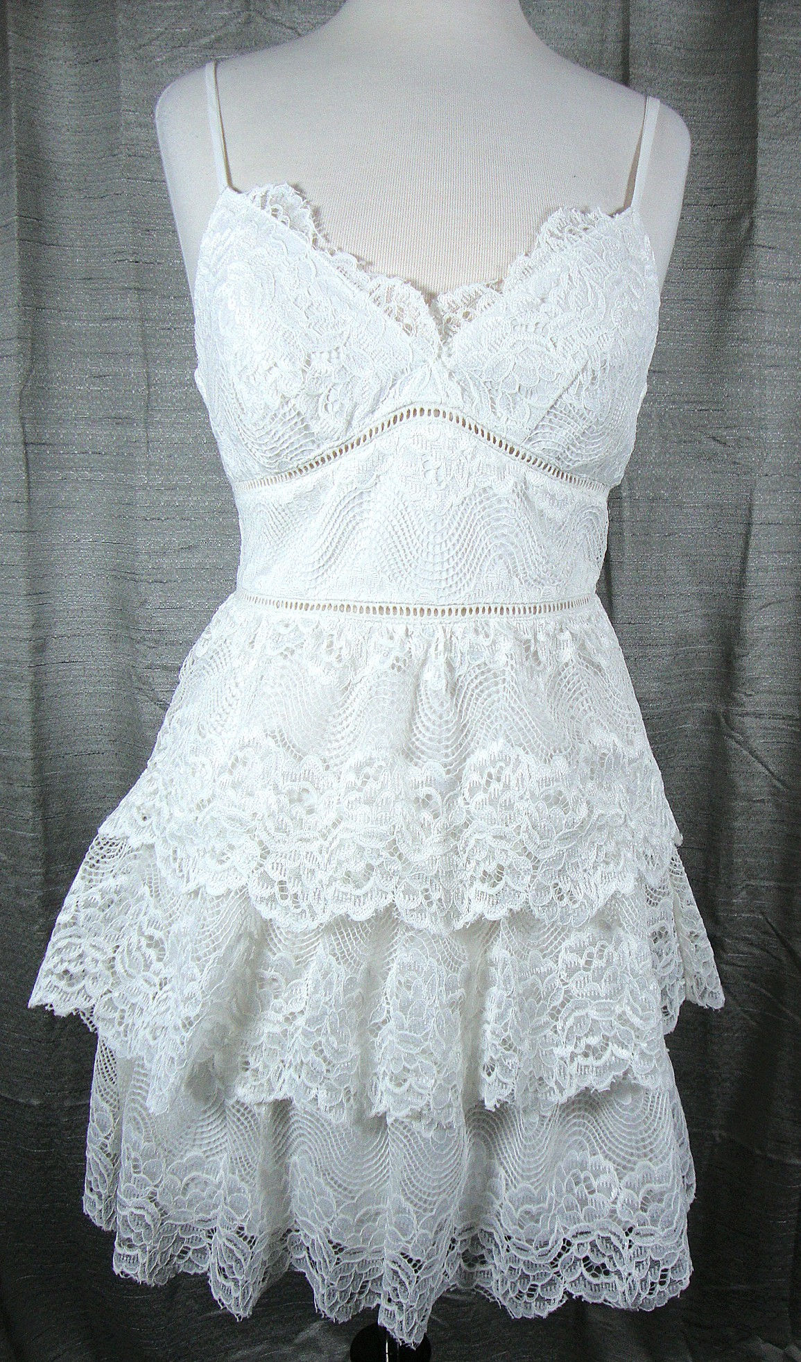 Vintage Y2K Teeze Me white tiered lace dress