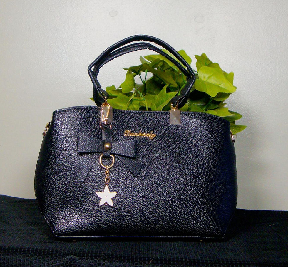 Black Danbaoly™ PU Handbag with bow and star charm