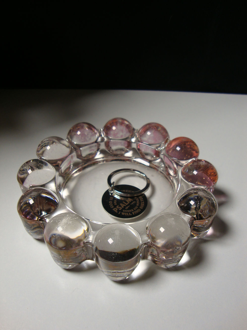 Thumbnail: Vintage Scandinavian‑Style Art Glass Bubble Rim Crystal Bowl — Mid‑Century Moder