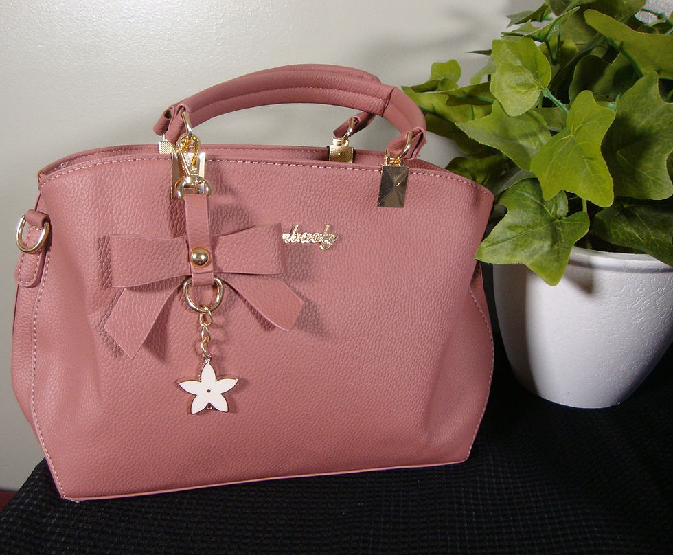 Pink Danbaoly bow-charm handbag with star pendant