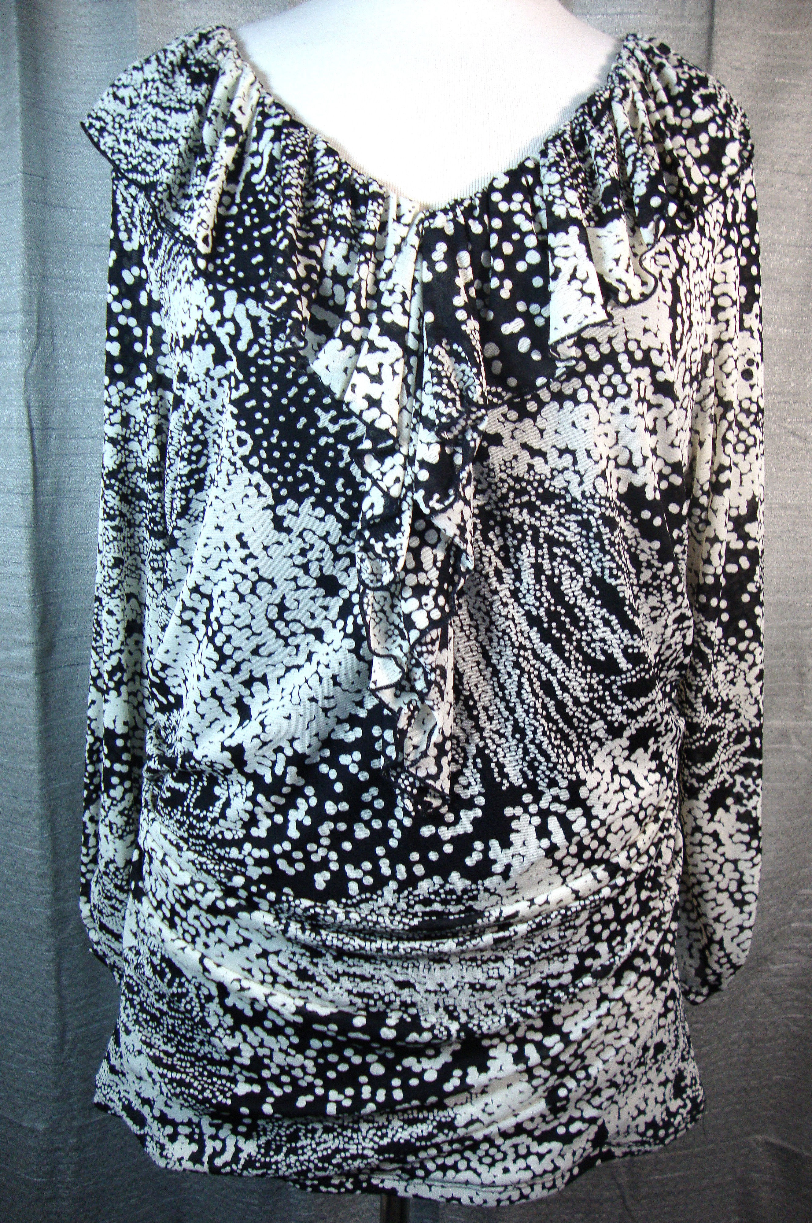 Style & Co. Artist Studio black and white printed blouse