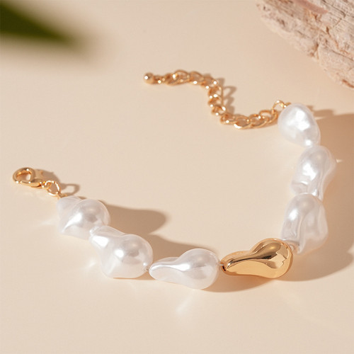 アクセサリー Baroque pearl & joint chain bracelet Modern Baroque Pearl Gywen Bracelet – Park and Luxe