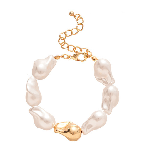 アクセサリー Baroque pearl & joint chain bracelet Amazon.com: Cosfog Baroque Pearl Bracelet, Exquisite Natural