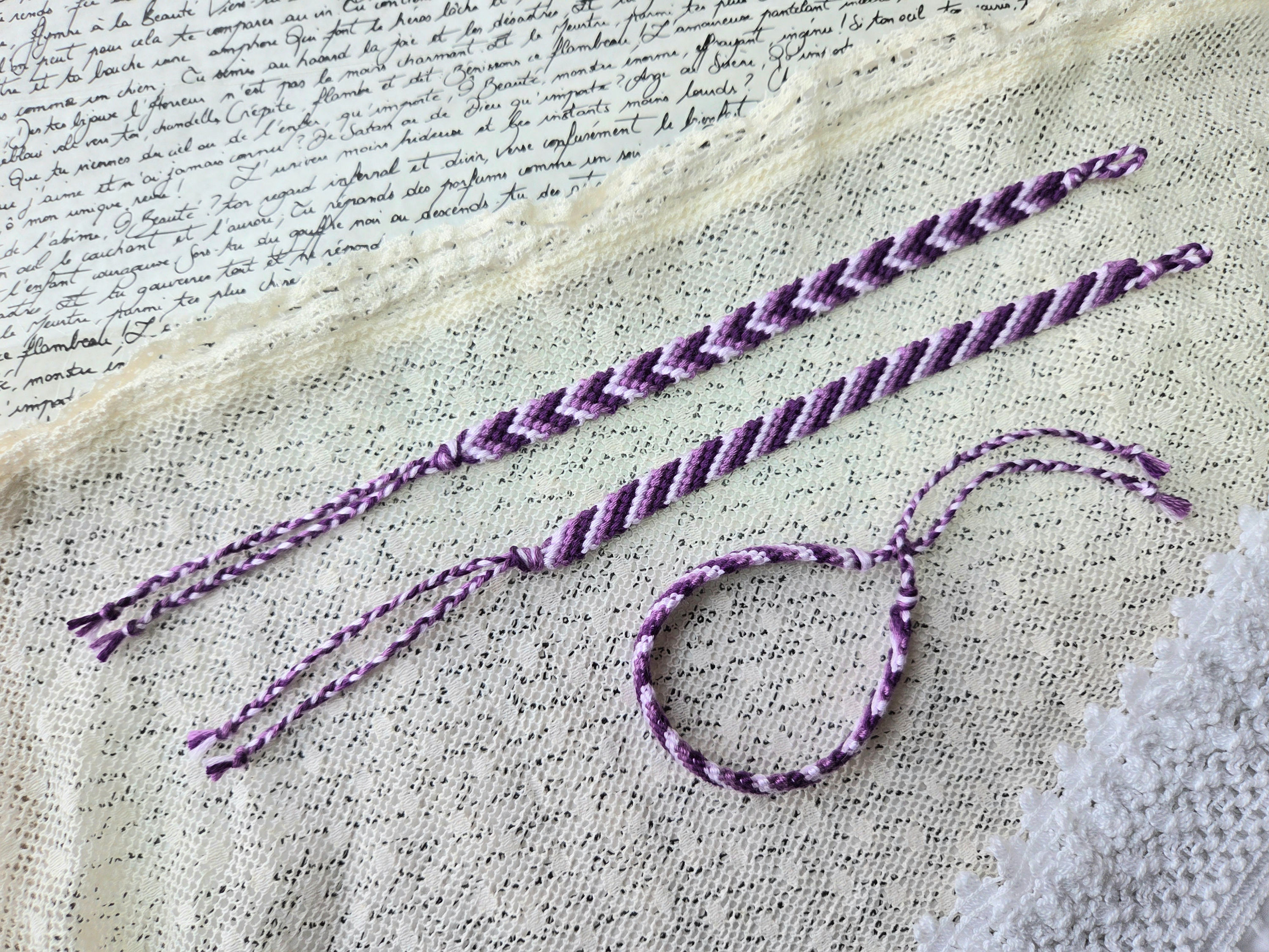 Knotted Friendship Bracelet - Purple