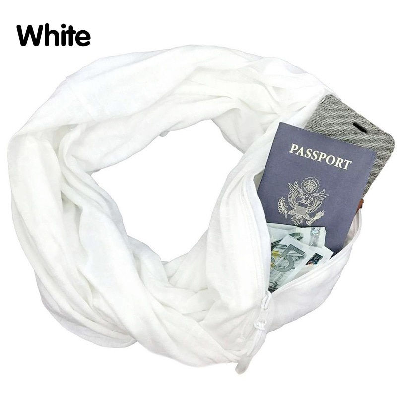 Thumbnail: Multi-function Storage Zipper Scarf Multi-color Optional