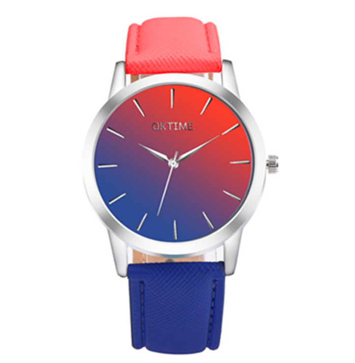 Thumbnail: Fashion Casual Retro Rainbow Design Watch Women Analog Quartz Wristwatches Cloc