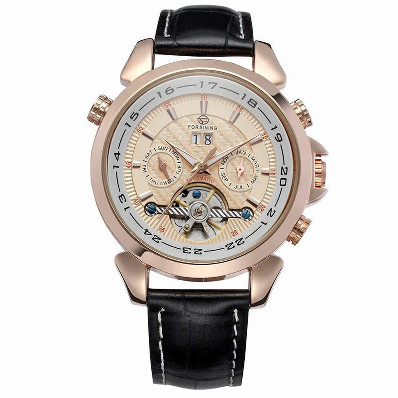 Thumbnail: Tourbillon Design Automatic Mechanical Men's Watch with Complete Calendar