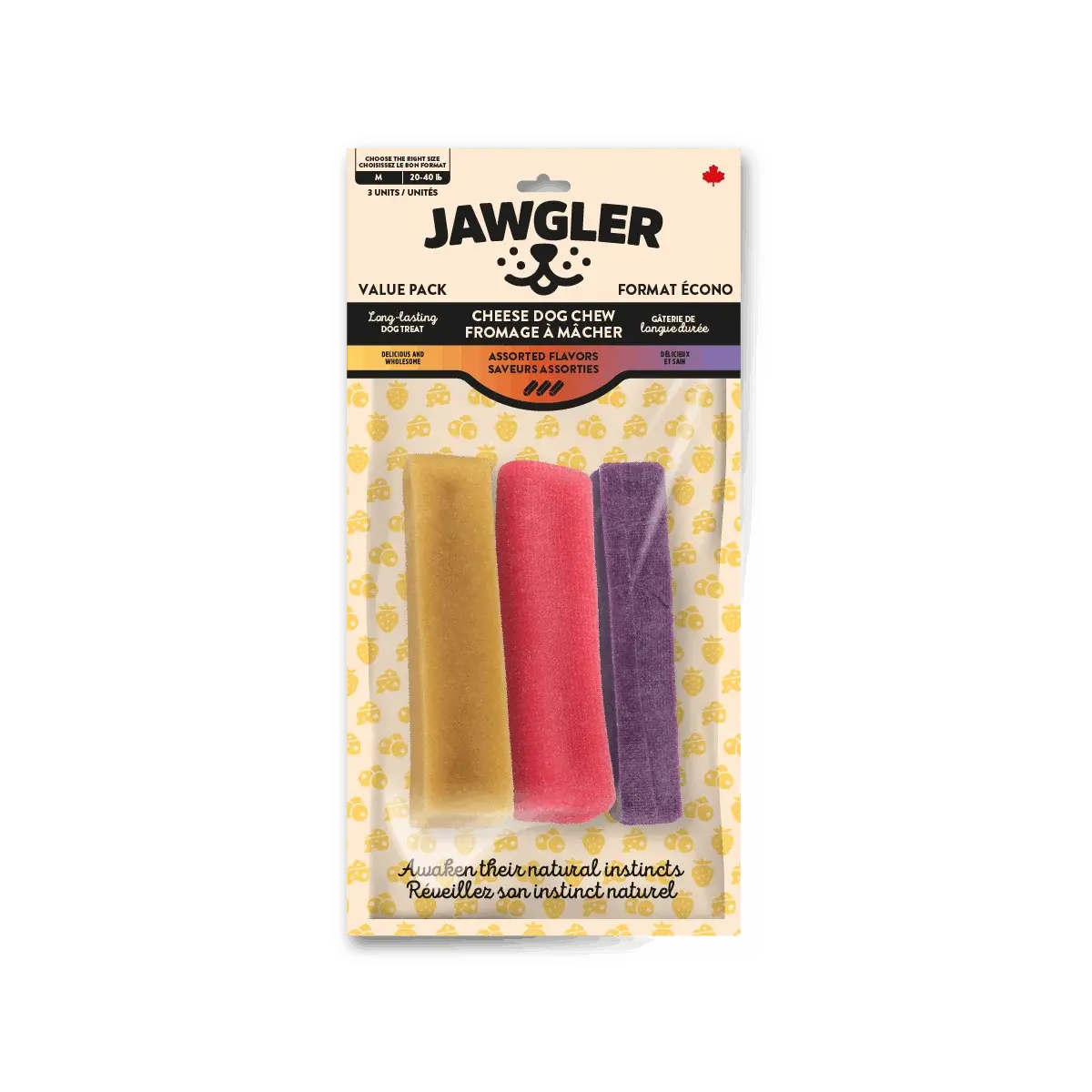 Jawgler - Fromage à mâcher - Saveurs assorties - Format écono