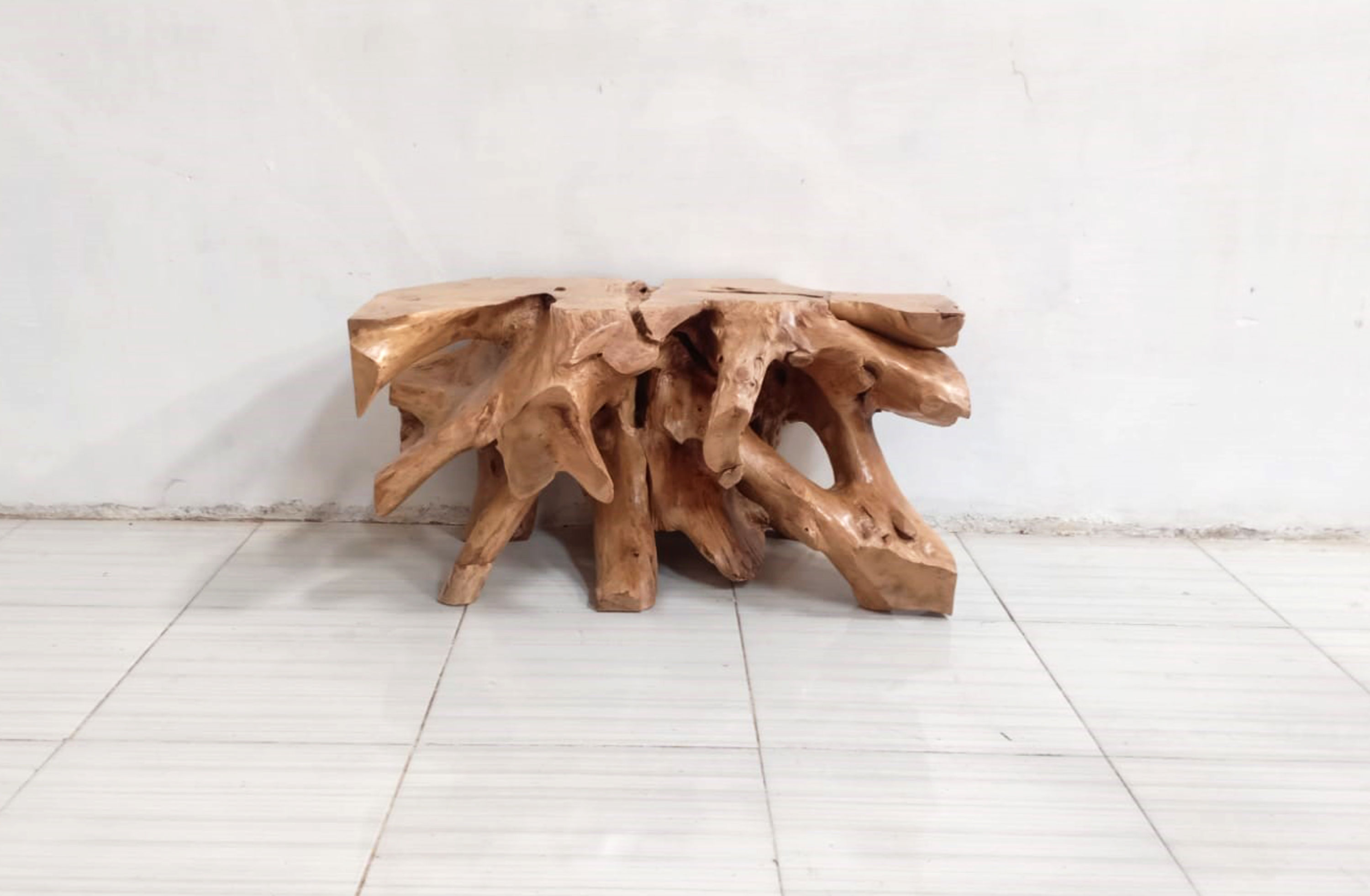 68" Natural Bench Teak Root wood, a One-of-a-kind functional work of art.