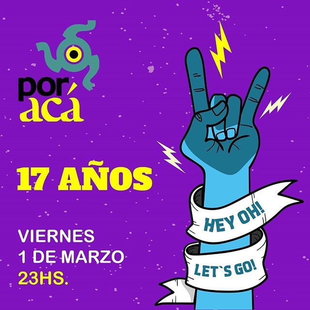 Flyer para fiesta de 17 años de por acá