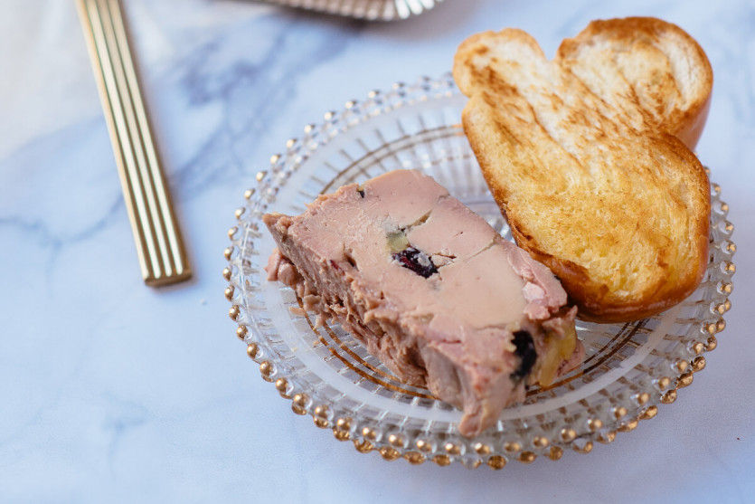Foie Gras: goose liver with dried cranberries