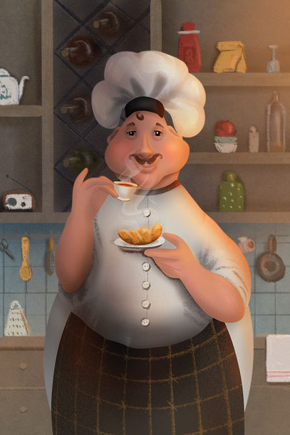 Cozy illustration. Character design. Banner illustration.