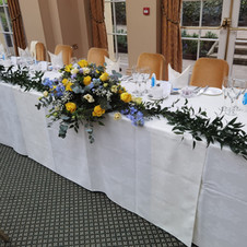 Wedding Top Table Arrangement with Garland