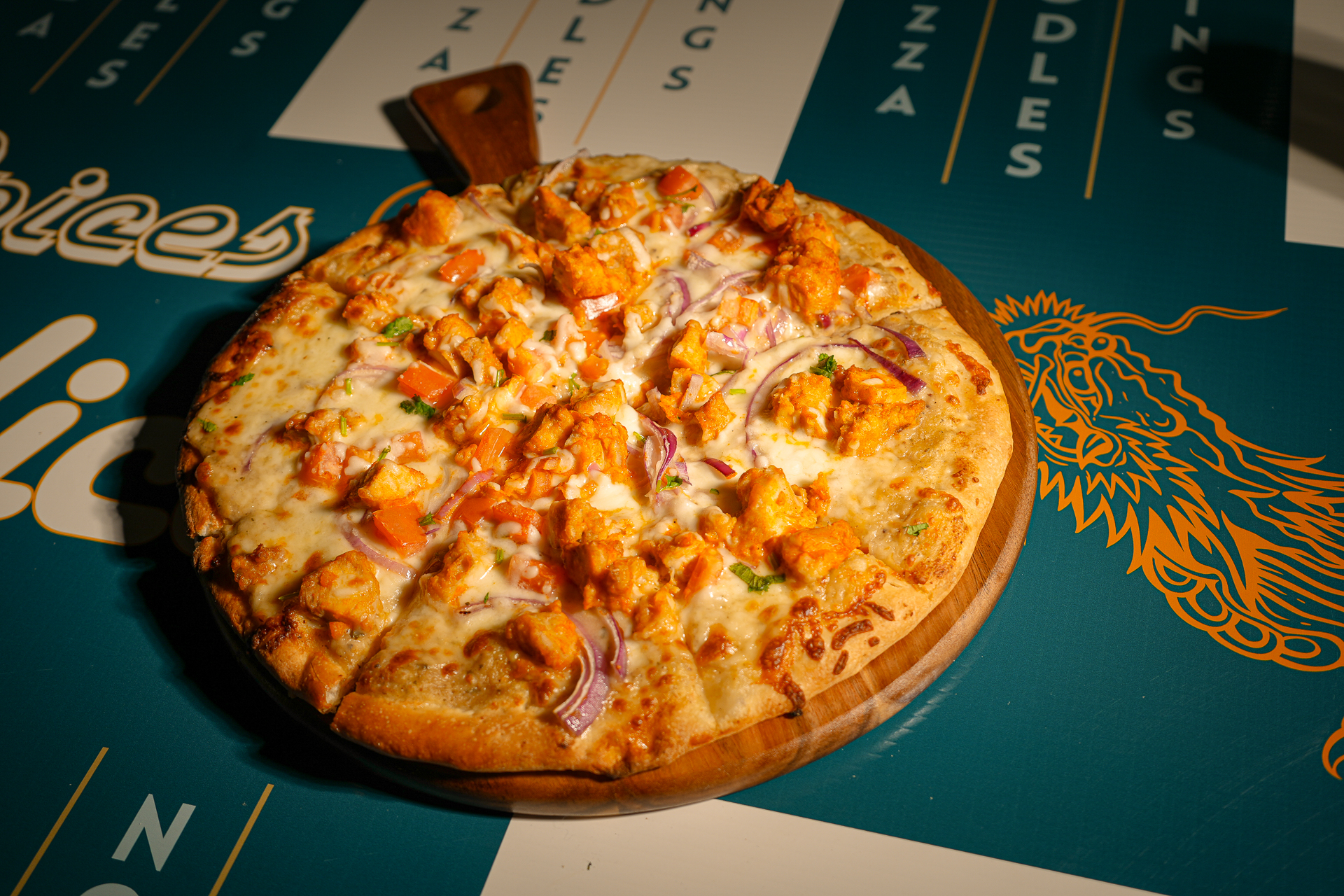 Achari Chicken Pizza from Spices and Slices