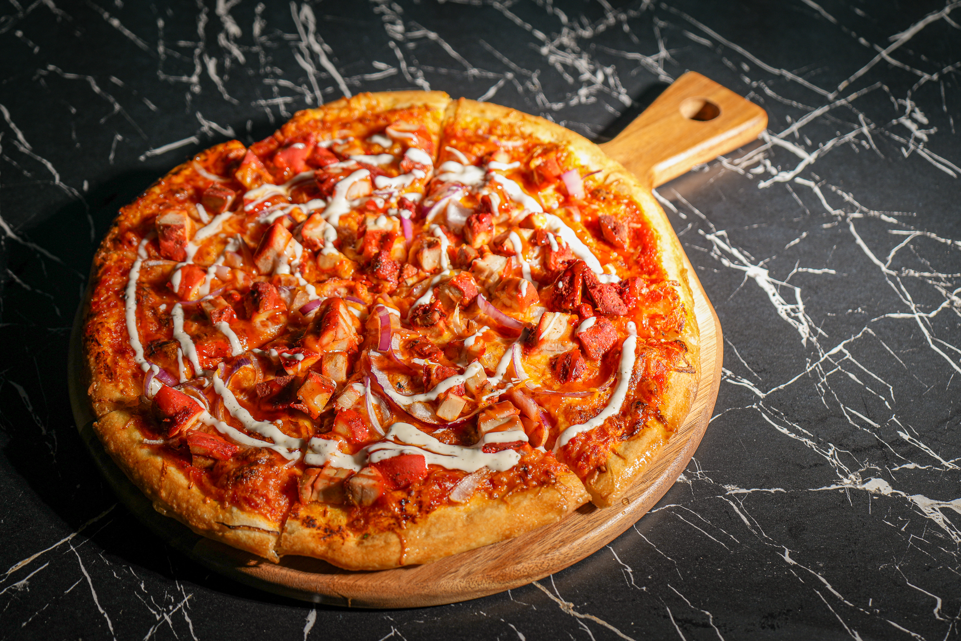 Desi BBQ Chicken Pizza from Spices and Slices