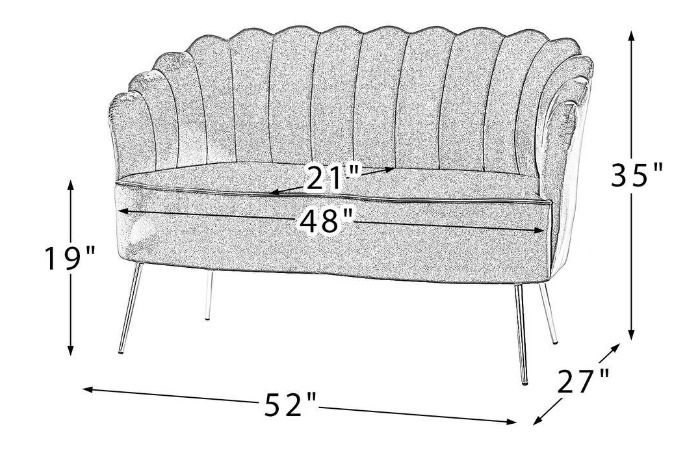 Thumbnail: Ivory Velvet Petal Settee